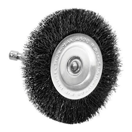 Century Drill & Tool Century Drill Drill Radial Wire Brush 4" Dia. Steel Crimped 76441